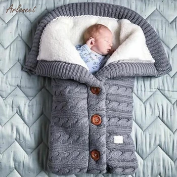 Drăguț Copilul Cald Pătură Moale Sac de Dormit pentru Copii Footmuff Bumbac Tricotat Nou-născut Swadding Folie Cărucior Accesorii Sleepsacks2019