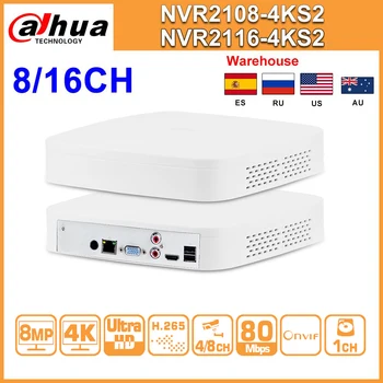 Original NVR Dahua NVR2108-4KS2 NVR2116-4KS2 8CH 16CH 4K Recorder Video de Rețea H. 265 Camera IP, CCTV, sistem de Securitate Acasă