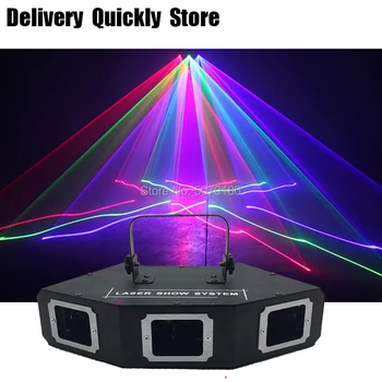 Sectorul Linie Scanner cu laser disco 3Lens RGB Lazer professinol DJ Dance Bar de Cafea Crăciun Acasă Partid Efect Disco Light System Show