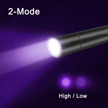 TOPCOM USB Reîncărcabilă Lanterna UV 365nm Lumina UV 3W LED Ultraviolet Lanterna Cu Filtru Negru Lentile Bani de Companie Urină Detecta