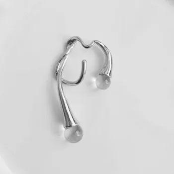Perla de cristal singură ureche agățat de aur pentru femei neregulate cercel clip pe ureche argint culoare uri unice 2020