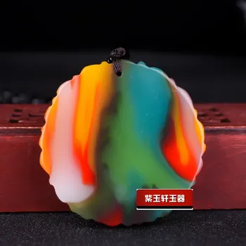 Naturale de Culoare Jad Chinezesc Bani Dragon Pandantiv Colier Farmec ite de Bijuterii Sculptate Amuleta de Noroc Cadouri pentru Bărbați
