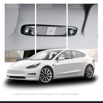 Interioare auto Lumina de Citit Cadru din Fibra de Carbon Decorare Acoperire Autocolant Modificat Decor pentru Tesla Model 3 Accesorii Auto