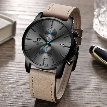 2020 Barbati Ceas GHEPARD Brand de Moda Sport Cuarț Ceasuri Barbati din Piele rezistent la apă, Cronograf Ceas de Afaceri Relogio Masculino
