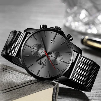 2020 Barbati Ceas GHEPARD Brand de Moda Sport Cuarț Ceasuri Barbati din Piele rezistent la apă, Cronograf Ceas de Afaceri Relogio Masculino