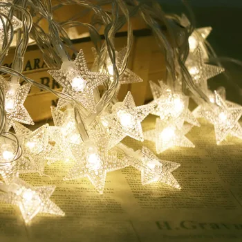 Ghirlande cu LED-uri Lumini de Stele Stralucitoare Lumina Șir 6M 40 de Led-uri Camera de Printesa Petrecere de Vacanță de Crăciun Ramadan Decor Baterie JQ