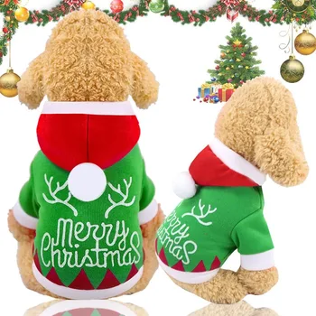 PUOUPUOU Desene animate Câine de Companie Haine de Crăciun Costum de Haine Drăguț pentru Caine Mic Strat Hanorace Hanorac Ropa Para Perro XS-XXL