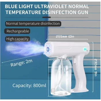 800ML Albastru Lumina de Încărcare Wireless Nano Aburi Pulverizarea de Insecticid Dezinfecție Pulverizator Arme Cu Baterie