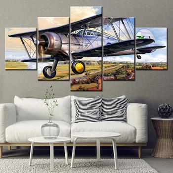 HD de Perete de Arta Imprimate Panza Acasă Decor Camera de zi 5 Piese Gloster gladiator avion Modular Postere Pictura Cadru