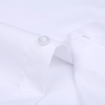 Bărbați Bumbac Satinat Texturate Solid Dress Shirt Singur Patch-uri de Buzunar Regular-fit Maneca Lunga de Afaceri Formal de Îngrijire Ușor Tricouri