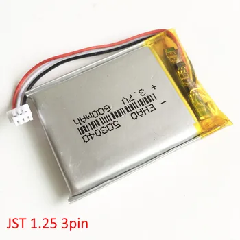 3.7 V 600mAh baterie Reîncărcabilă 503040 cu JST 1.25 mm 3 pini conector Baterie Litiu-Polimer Pentru Mp3, DVD, Camera GPS bluetooth