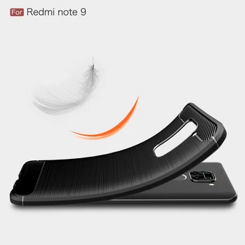 Redmi Nota 9 din Fibra de Carbon Caz Pentru Redmi Nota 9 Pro Max Desen Coperta Materialului Telefon Caz Pentru Redmi Nota 9 Full de Protecție Capa