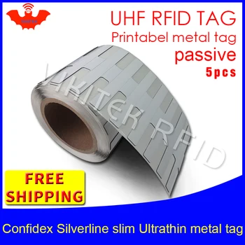 UHF RFID anti-metal tag-ul confidex silverline slim 915mhz 868mhz Impinj Monza4QT EPCC1G2 6C tipărit animale de COMPANIE pasive RFID animale de COMPANIE Eticheta