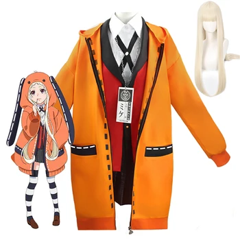 Anime Kakegurui Costume Cosplay Runa Yomozuki Kakegurui Hanorac Uniforme Școlare Peruca Costum De Halloween Rochie Pentru Femei Fete