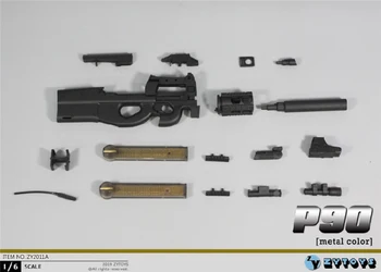 11cm ZYTOYS ZY2011 1/6 Negru P90 Arma pistol de Model se Potrivesc 12