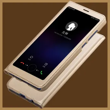 Fereastra de Caz Pentru Huawei P Inteligente FIG-LX1 FIG LA1 FIG-LX2 FIG-LX3 Flip Cover Cazuri de Telefon Geanta din Piele de Caz Coque Capinha Etui Hoesje