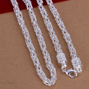 Argint 925 Lanțuri Colier Moda Bijuterii Accesorii Dragon Coliere pentru Barbati Femei de 20 de inch Collares Cadouri de Craciun Bijoux