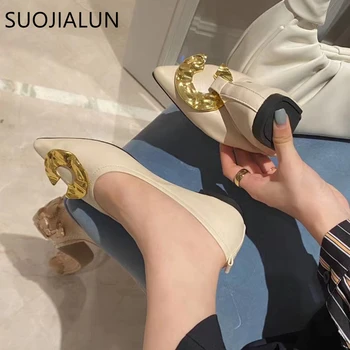 SUOJIALUN Femei Apartamente Subliniat Toe Slip On Loafer Pantofi de Moda Catarama Toc Plat Superficial Pantofi de Balet Birou Doamnelor Pantofi de Lucru