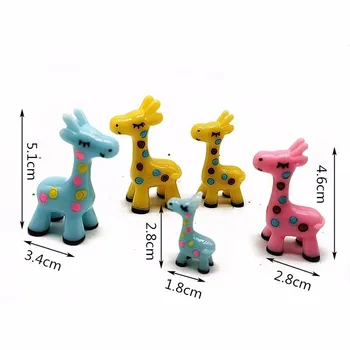3pc Girafa Caracter de Familie Decor Miniatural Animale Figurine de Rasina de Artizanat Mini Gradina Decor Acasă Ornament DIY Accesorii