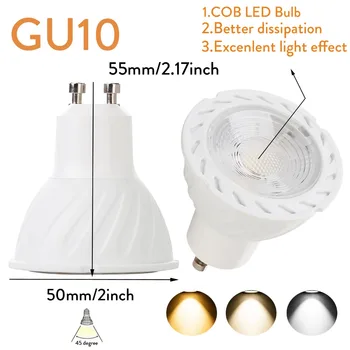 Estompat Bec LED GU10 LED lumina Reflectoarelor Lampă GU10 3000K 4000K 6500K 110V 220V LED-uri de Iluminat Lampa Lampada Becuri LED lumina Reflectoarelor
