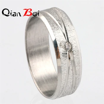QianBei en-Gros 10buc New Sosire Argint Culoare Inel din Otel Inoxidabil pentru Femeie Om de Logodna Inele de Nunta
