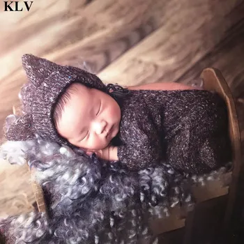 KLV 2 Buc/set 0-3 Luni Copii Copil Pălărie Drăguț Set Salopeta Nou-născuți Foto elemente de Recuzită