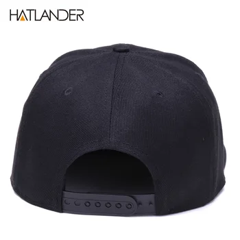 HATLANDER ORIGINAL Negru snapback capace montate mens capac 6panels os hip hop capac moda pălării sport broderie șapcă de baseball hat