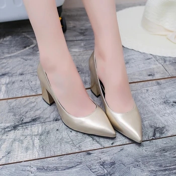 2019 Pantofi Femei a Subliniat Toe Pompe de aur Roșu albastru argintiu negru 7CM Tocuri Barca Pantofi Nunta, Pantofi de mică adâncime Sexy moda
