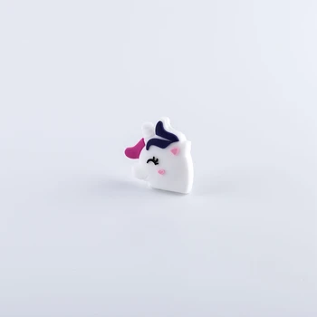 10pc Drăguț Unicorn Margele de Silicon Animal Teether BPA Free Copilul Dentiție Colier DIY Nou-născut Masticabile Suzeta Lanț de a Face