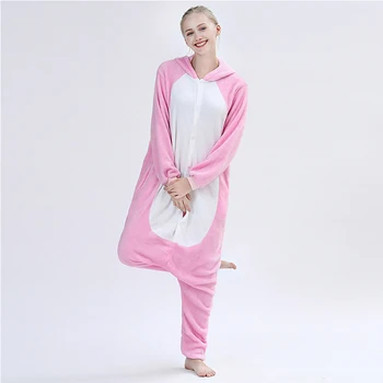 Noi pijamale pijamale desene animate pantera roz animală body-uri pentru adulti cuplu drăguț sexy onesie femei partid kigurumi adulto кигурум