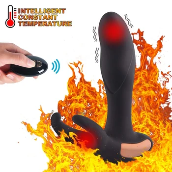 Anal vibrator masturbator pentru barbati orgasm la distanță fără Fir de control de Încălzire Prostata Masaj penis artificial vibratoare jucarii sexuale pentru adulți