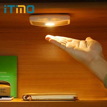 ITimo Lumina de Noapte LED Wireless cu Unghi Larg de Cabinet carcasă de Inducție Senzor de Mișcare Hol Veranda Lumina AAA Baterie Lampă de Perete