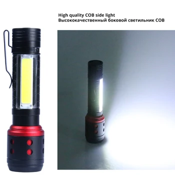 Portabil MINI Lanterna LED-uri Cu COB lumina Partea 4 moduri de iluminare XPE margele lampa de Iluminat 150 de metri Alimentat de baterii AA
