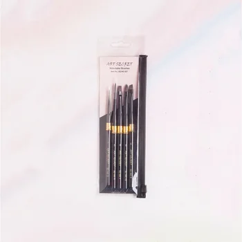 De înaltă calitate SQ645 Par de Veverita perie de Călătorie Kit de pensule artistice de artă pensule de pictură 5PC/Set pentru desen acuarelă