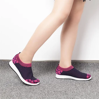 Femei Adidas Pantofi De Femeie Cu Dungi Ciorap Adidași De Primăvară Aluneca Pe Tricotate Vulcanizat Pantofi De Cauzalitate Plat Zapatillas Mujer Deportiva