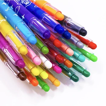 Creative de înaltă calitate 12/18/24colors Panza stick Rotativ creionul în condiții de Siguranță, non-toxic, solubil în apă desen alimentare cu cadouri pentru copii