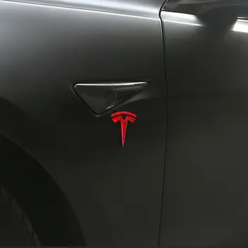 Caroserie Logo-ul Autocolant Fereastra de pe Stâlpul de Frunze Eticheta Autocolant 3D Logo Emblema Eticheta Decoratiuni Exterioare pentru Tesla Model 3 X S