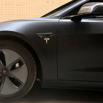 Caroserie Logo-ul Autocolant Fereastra de pe Stâlpul de Frunze Eticheta Autocolant 3D Logo Emblema Eticheta Decoratiuni Exterioare pentru Tesla Model 3 X S
