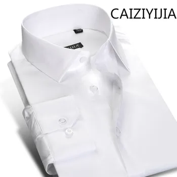 CAIZIYIJIA Toamna/Primavara de Înaltă Calitate Cariera Îmbrăcăminte Camisa Sociale Masculina Mens de Afaceri Silm fit Long Sleeve Dress Shirt