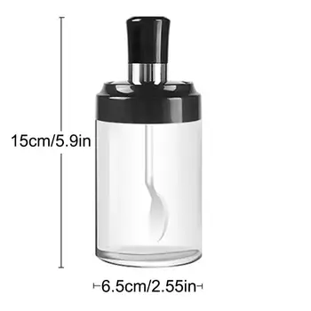 1 buc Nou Design de Sticlă Spice Container Clar Condimente Sticla Condiment cu Ulei Borcan de Miere Dispenser De Bucatarie Piper Depozitare Unelte