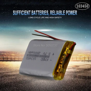 1 buc 3.7 V 2000mAh 103450 Lipo-Polimer Baterie Reîncărcabilă Pentru navigator GPS MP5 GPS Difuzor Bluetooth headset e-book foto