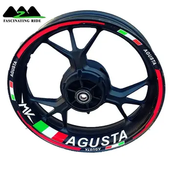 Potrivit pentru MV Agusta motocicleta din față și din spate butuc roata marginea autocolante impermeabil reflectorizant rim autocolante