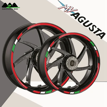 Potrivit pentru MV Agusta motocicleta din față și din spate butuc roata marginea autocolante impermeabil reflectorizant rim autocolante