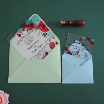 Laser cut 10buc personaliza floare roz invitatie de nunta card,Plexiglas acrilic petrecere ,zi de naștere acril transparent invitații