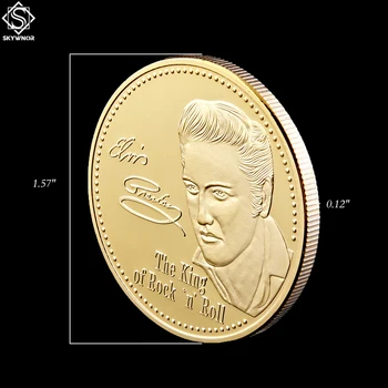 5PCS 1935-1977 Lume Muzician Regele Rock Elvis Presley Aur Monedă Comemorativă