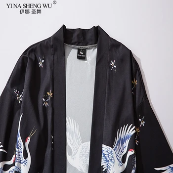 Stil Japonez Macara Kimono Cu Centura Tokyo Streetwear Haori Bărbați Și Femei Cardigan Japonia Halat Fata De Moda Tradiționale Asiatice Haine