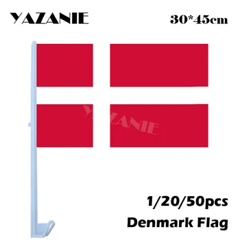 YAZANIE 30*45cm 1/20/50pcs Danemarca daneză Fereastră Personalizat Masina Steaguri și Bannere Naționale Țărilor Lumii Decorative în aer liber Steaguri