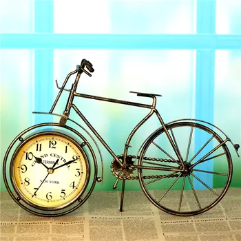 Retro Vintage Din Metal De Biciclete Biciclete Ceas De Birou Acasă Decor Ceas De Masa Ornament