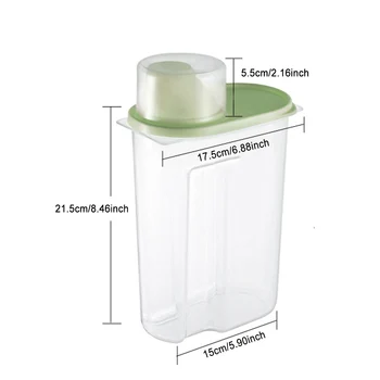 6.88x8.46 Inch 4 Buc De Plastic Etanș Container Pentru Alimente Cutie De Depozitare Cereale De Orez De Fasole 2.5 L Capacitate Mare Cu Gura Largă Design