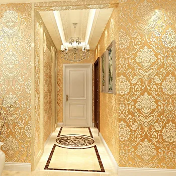 De aur 3D Tapet în Relief Pentru Acasă Rola de Lux Silver Classic Floral Living Hârtie de Perete Dormitor TV de Fundal de Decor